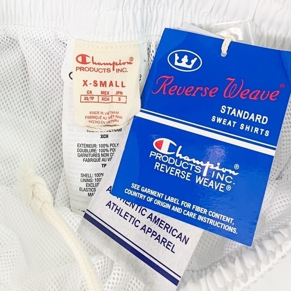 NWT Champion Reverse Weave Lined Shorts in White - Picture 6 of 9